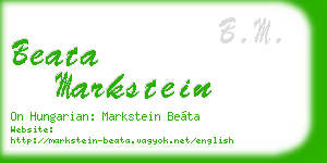 beata markstein business card